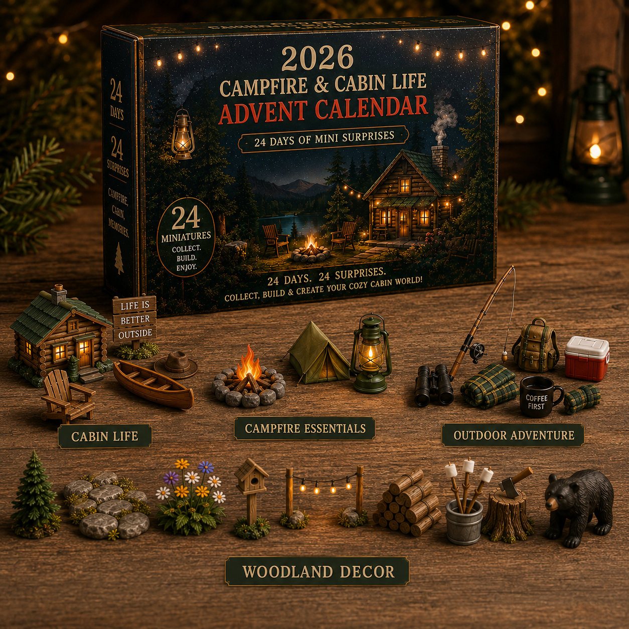 2026 Cozy Cabin Advent Calendar 🏕️🔥 – 24 Days of Campfire Surprises