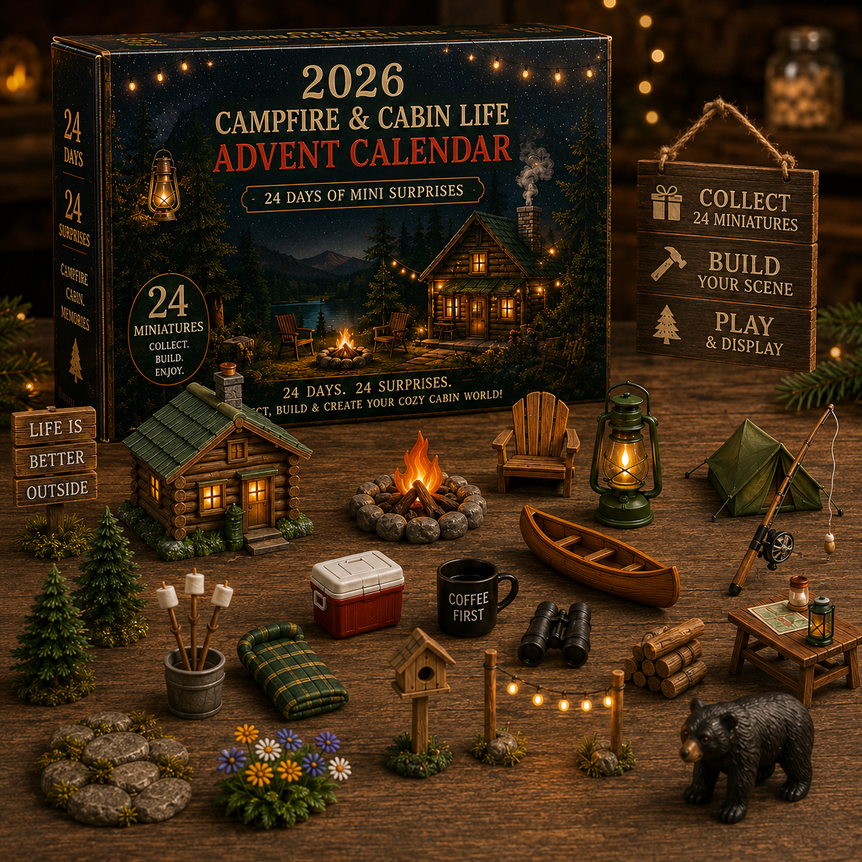 2026 Cozy Cabin Advent Calendar 🏕️🔥 – 24 Days of Campfire Surprises