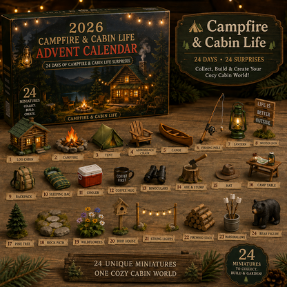 2026 Cozy Cabin Advent Calendar 🏕️🔥 – 24 Days of Campfire Surprises