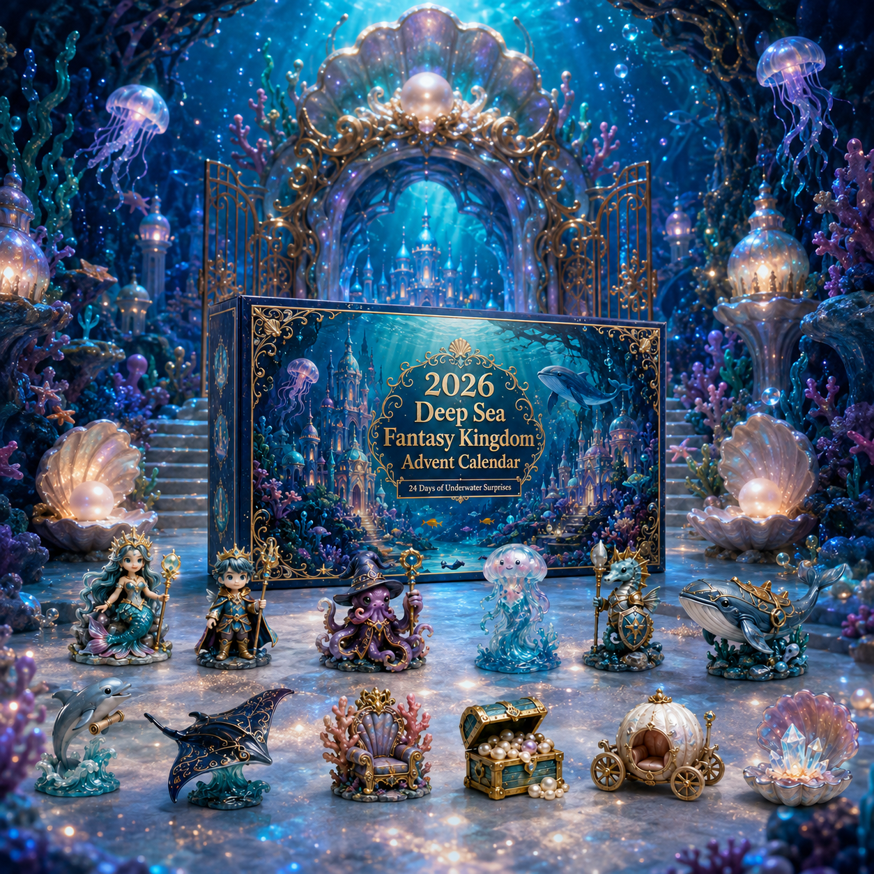 Deep Sea Fantasy Kingdom pearl gates and underwater castle
