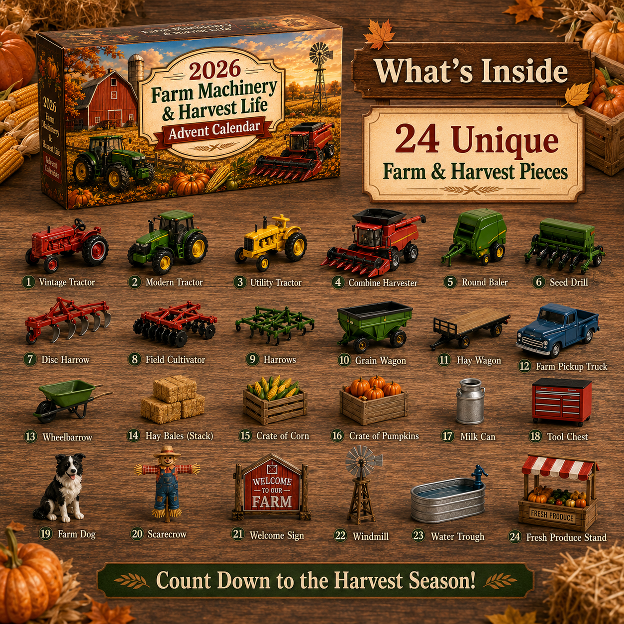 2026 Farm Life Advent Calendar 🚜🌾 – 24 Days of Harvest Season Surprises
