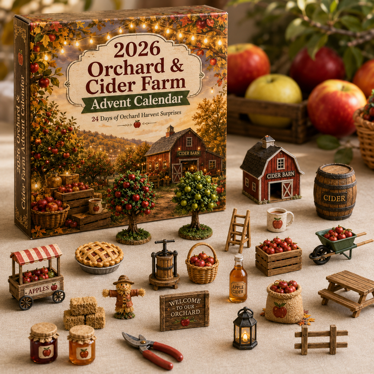 2026 Apple Orchard Advent Calendar 🍎🌾 – 24 Days of Cozy Farmhouse Surprises