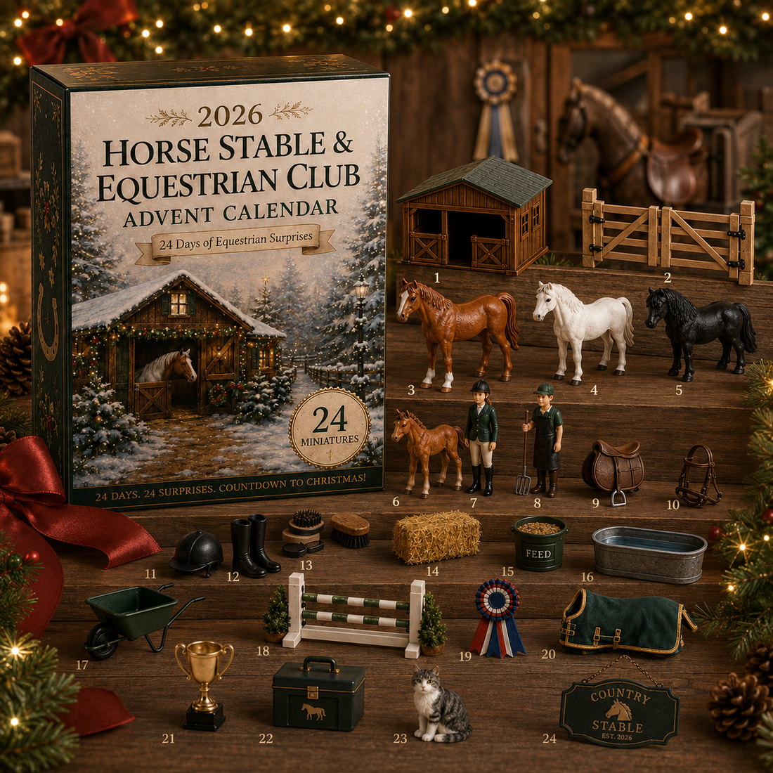 24 Horse Stable and Equestrian Club miniature surprises
