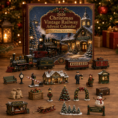 2026 Vintage Christmas Railway Advent Calendar 🚂🎄 – 24 Days of Festive Surprises