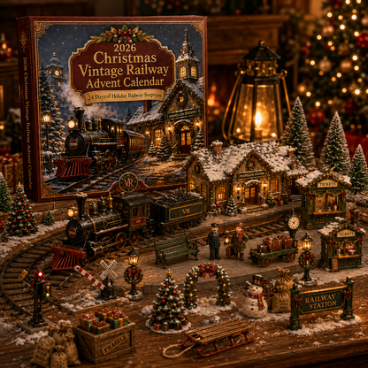 2026 Vintage Christmas Railway Advent Calendar 🚂🎄 – 24 Days of Festive Surprises