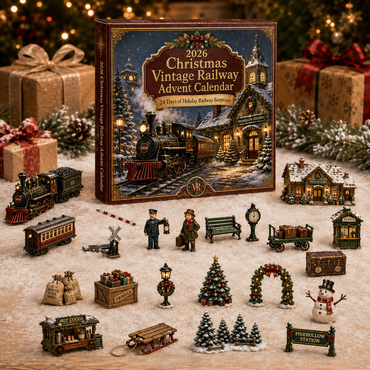 2026 Vintage Christmas Railway Advent Calendar 🚂🎄 – 24 Days of Festive Surprises