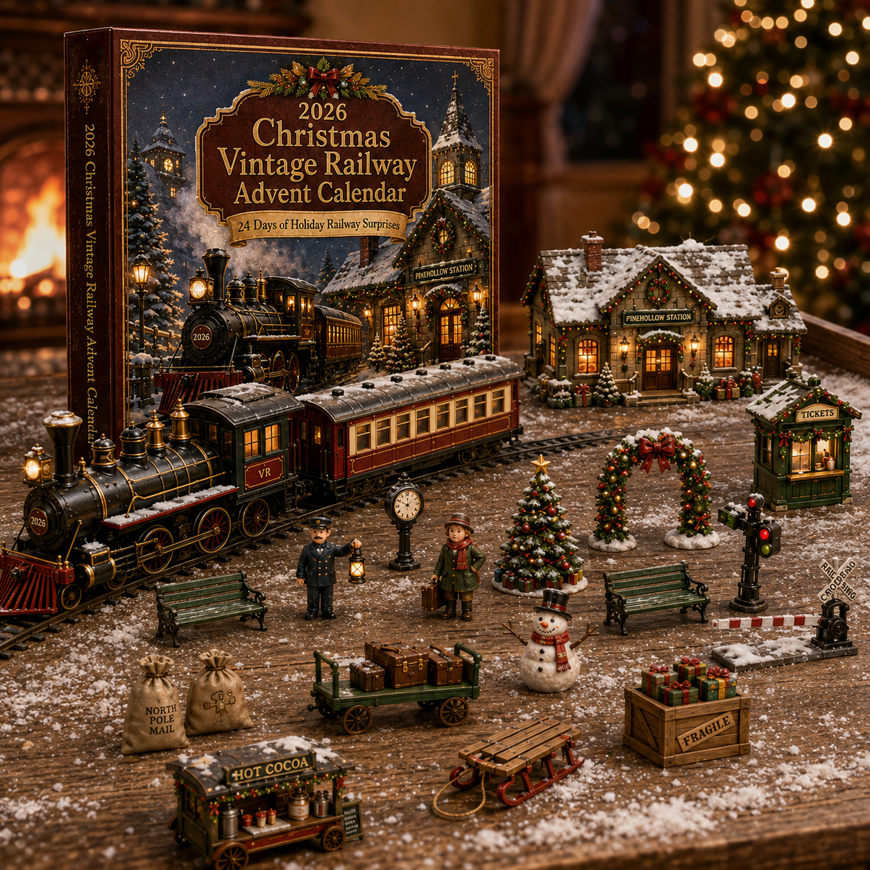 2026 Vintage Christmas Railway Advent Calendar 🚂🎄 – 24 Days of Festive Surprises