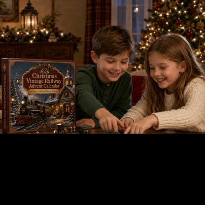 2026 Vintage Christmas Railway Advent Calendar 🚂🎄 – 24 Days of Festive Surprises