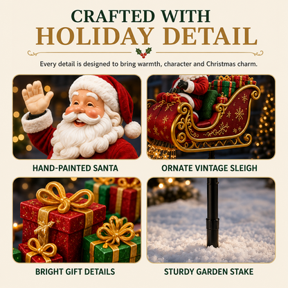🎅✨ 2026 New Santa’s Flying Sleigh Gift Cascade – Solar Christmas Garden Light