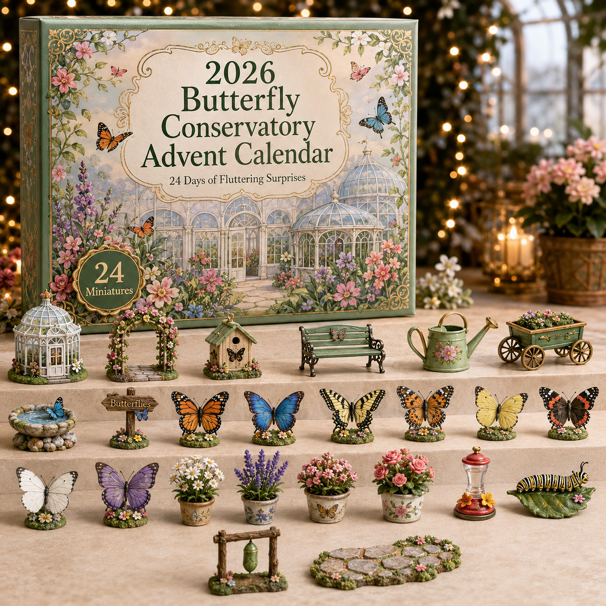 2026 Butterfly Conservatory Advent Calendar with 24 miniature surprises