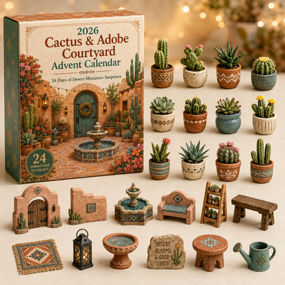 2026 Desert Courtyard Advent Calendar 🌵☀️ – 24 Days of Miniature Southwestern Surprises