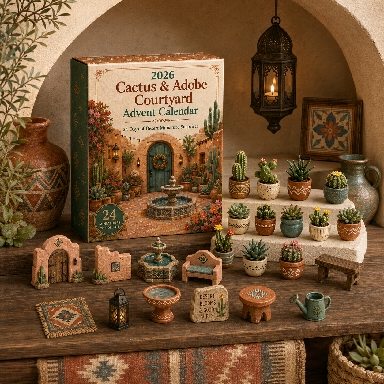 2026 Desert Courtyard Advent Calendar 🌵☀️ – 24 Days of Miniature Southwestern Surprises