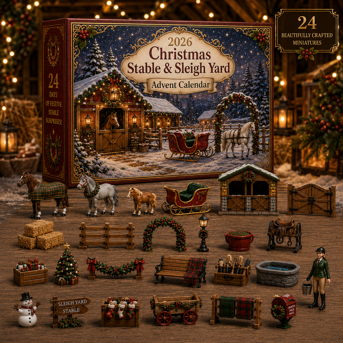 Christmas Stable Advent Calendar full miniature collection