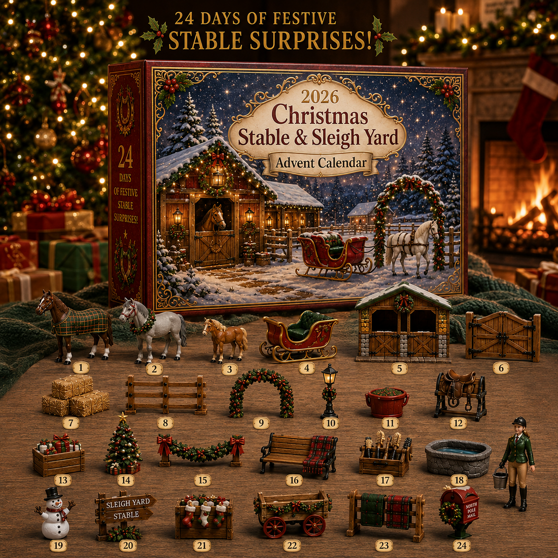 24 days of Christmas Stable Advent Calendar surprises