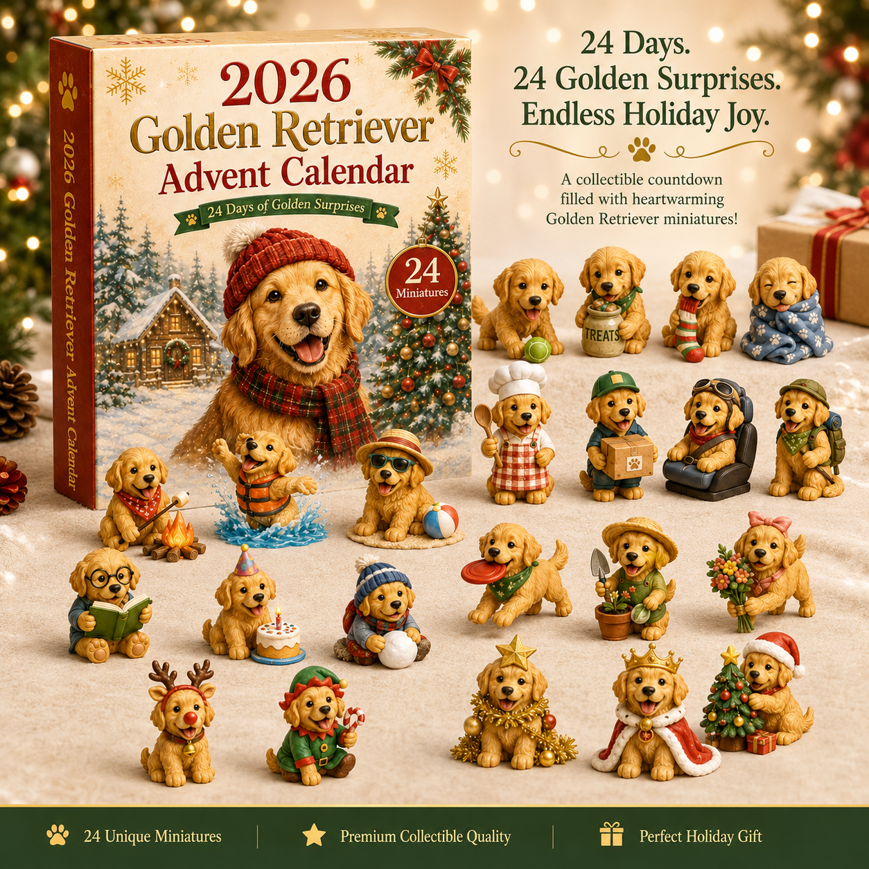2026 Golden Retriever Advent Calendar 🐕🎄 – 24 Days of Adorable Dog Surprises