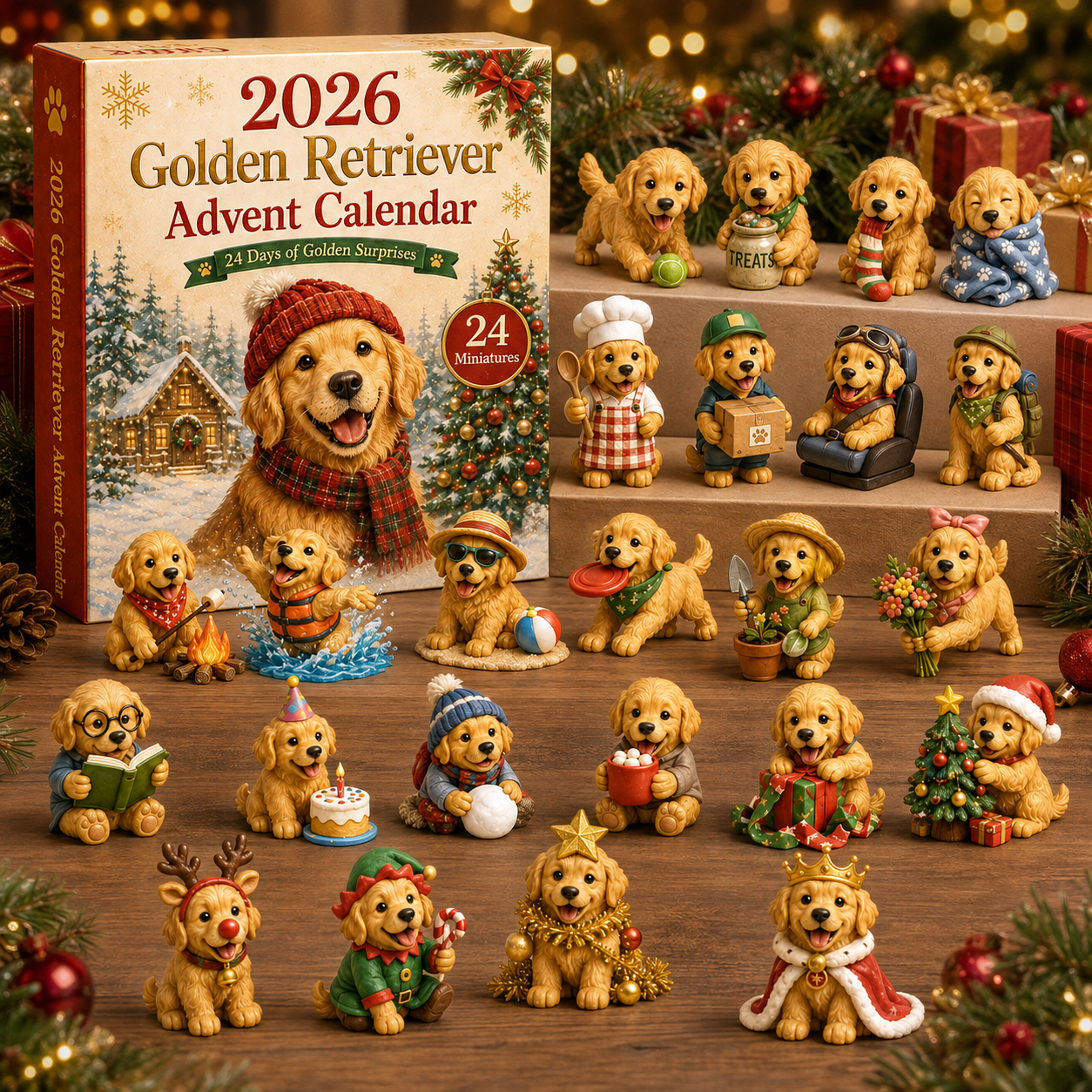 2026 Golden Retriever Advent Calendar 🐕🎄 – 24 Days of Adorable Dog Surprises