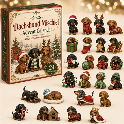 2026 Dachshund Mischief Advent Calendar 🐶🎄 – 24 Days of Doxie Surprises