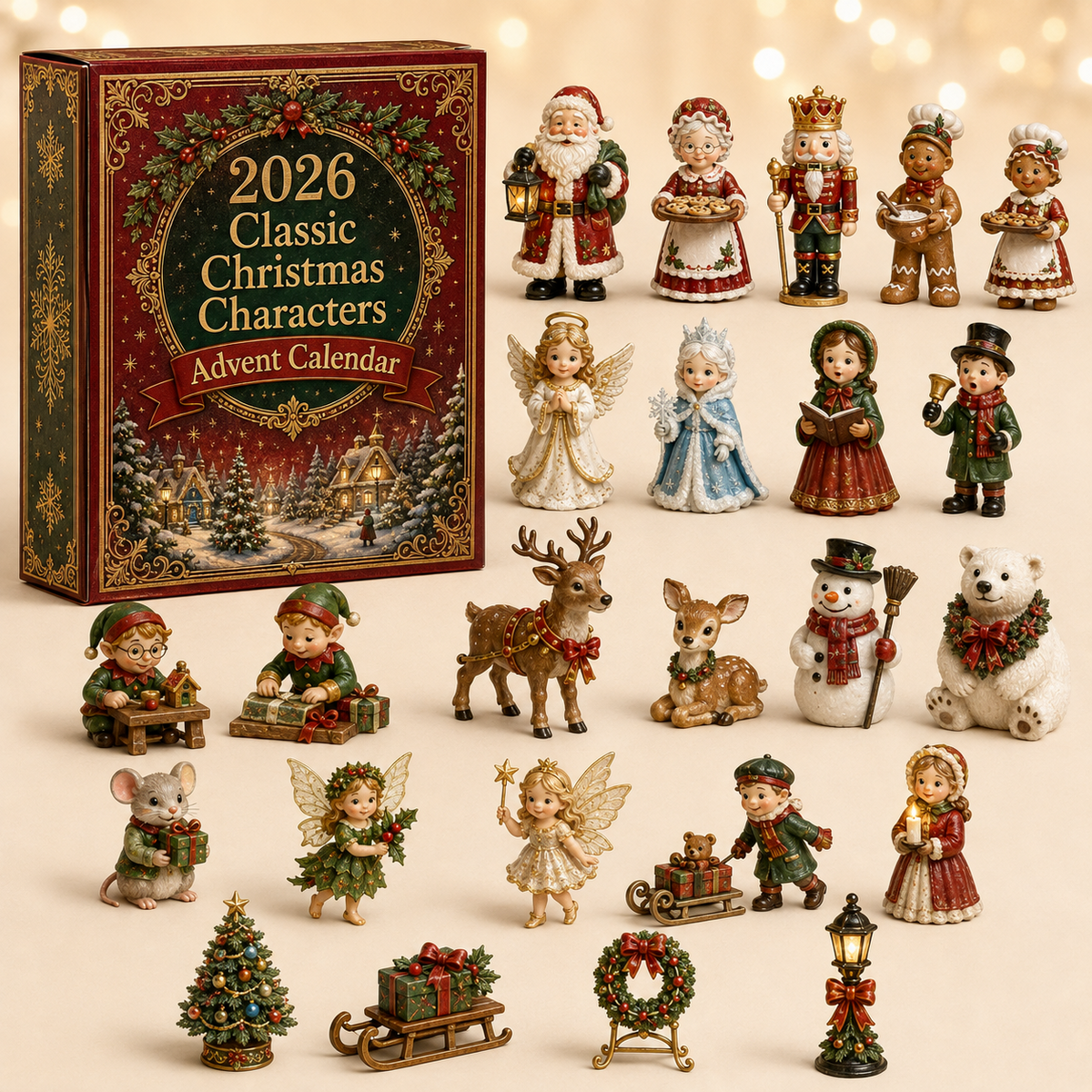 2026 Classic Christmas Characters Advent Calendar with 24 miniatures