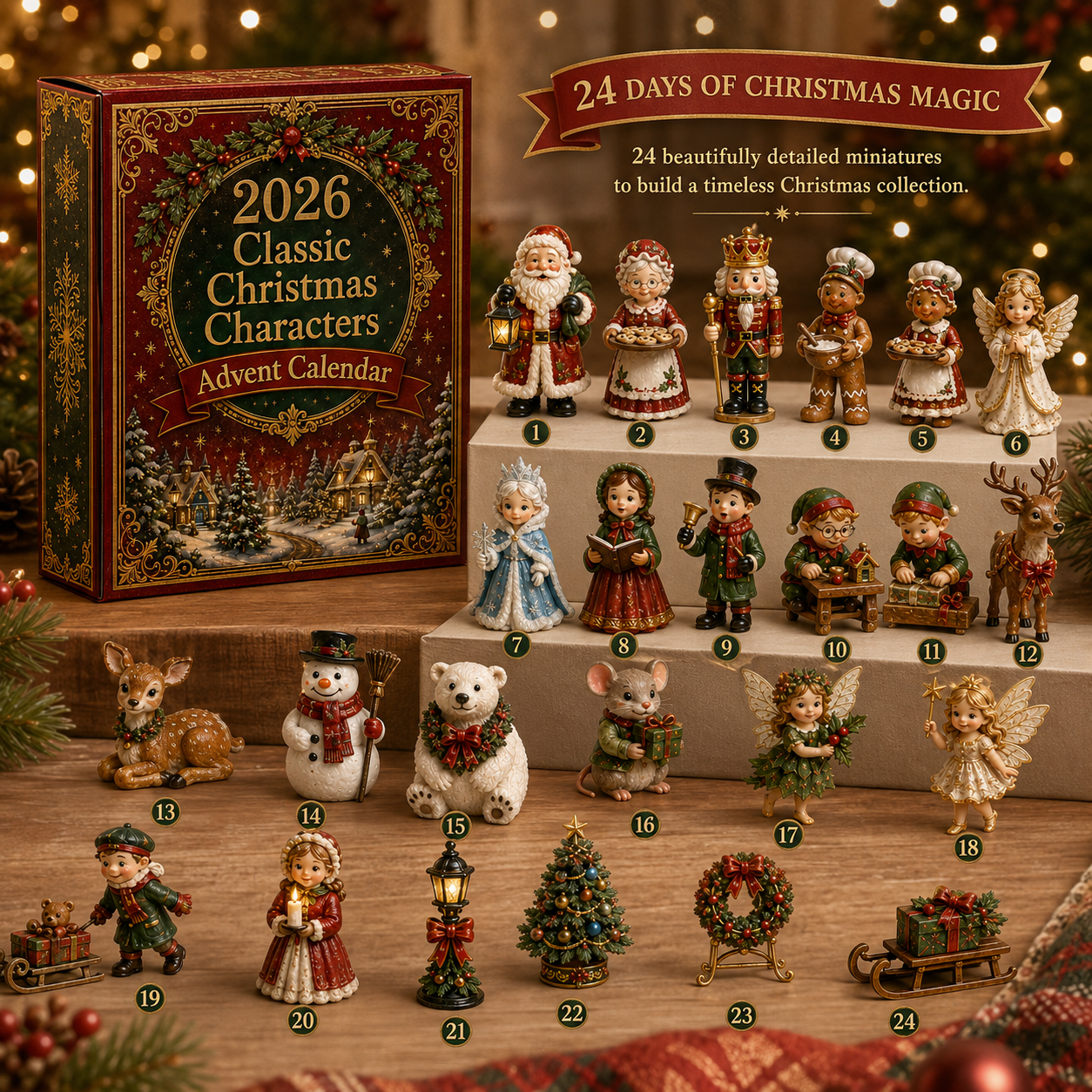 2026 Classic Christmas Characters Advent Calendar 🎄✨ – 24 Days of Festive Surprises