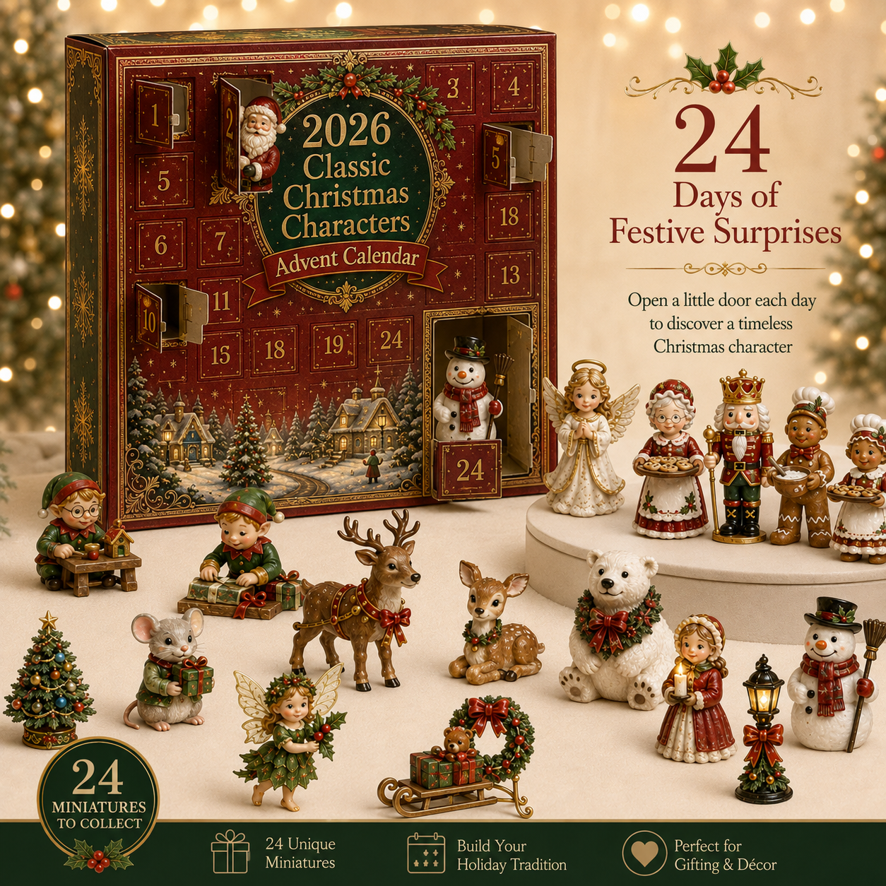2026 Classic Christmas Characters Advent Calendar 🎄✨ – 24 Days of Festive Surprises