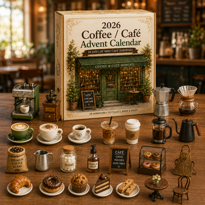 2026 Cozy Café Advent Calendar ☕🎄 – 24 Days of Miniature Coffee Shop Surprises