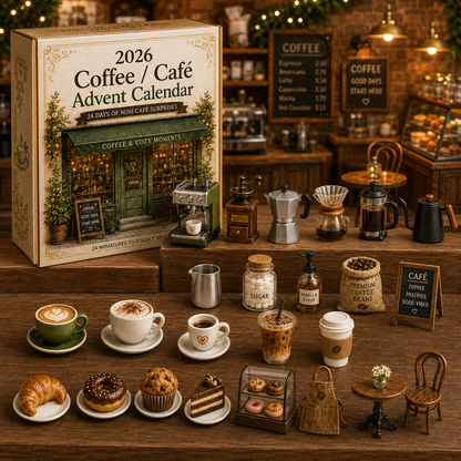 2026 Cozy Café Advent Calendar ☕🎄 – 24 Days of Miniature Coffee Shop Surprises