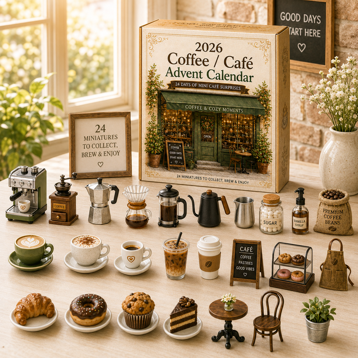 2026 Cozy Café Advent Calendar ☕🎄 – 24 Days of Miniature Coffee Shop Surprises