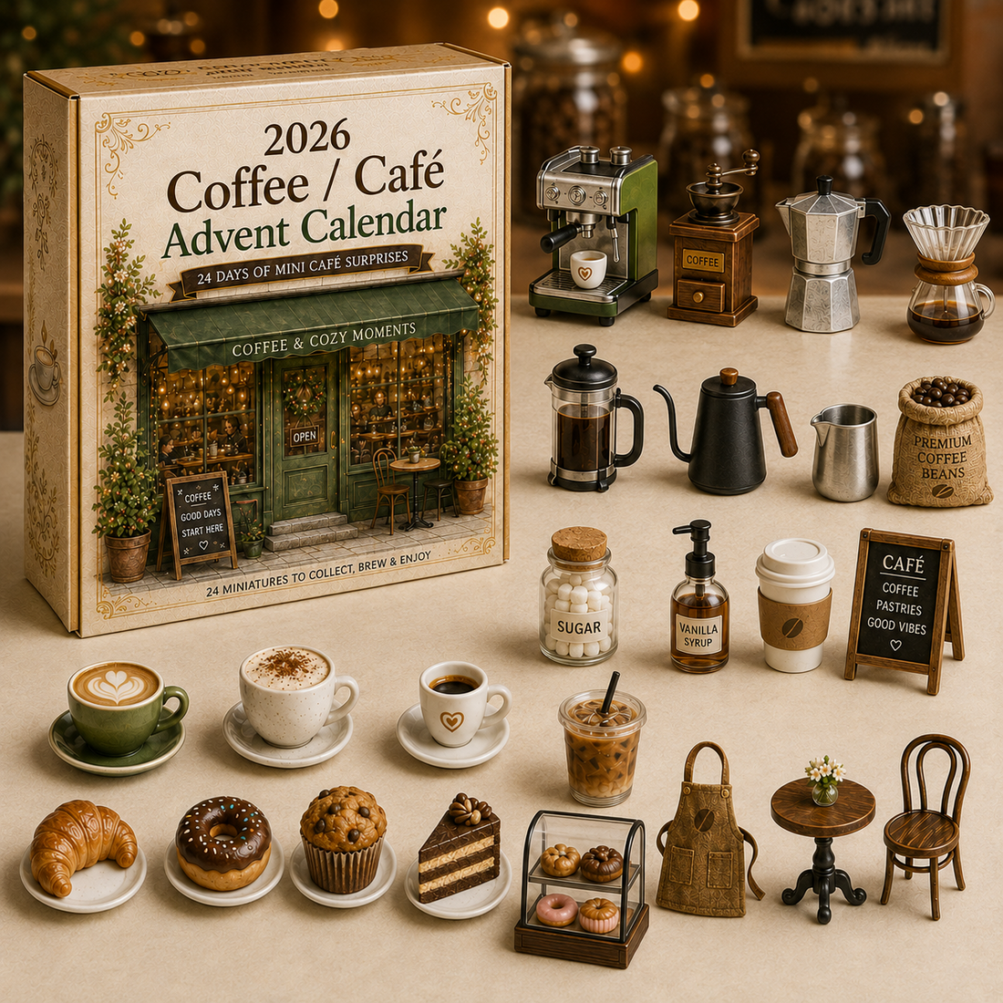 Complete Cozy Cafe miniature collection
