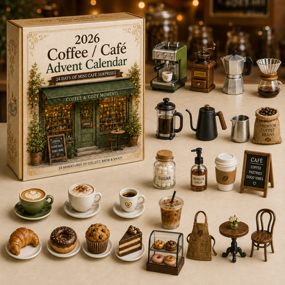 2026 Cozy Café Advent Calendar ☕🎄 – 24 Days of Miniature Coffee Shop Surprises