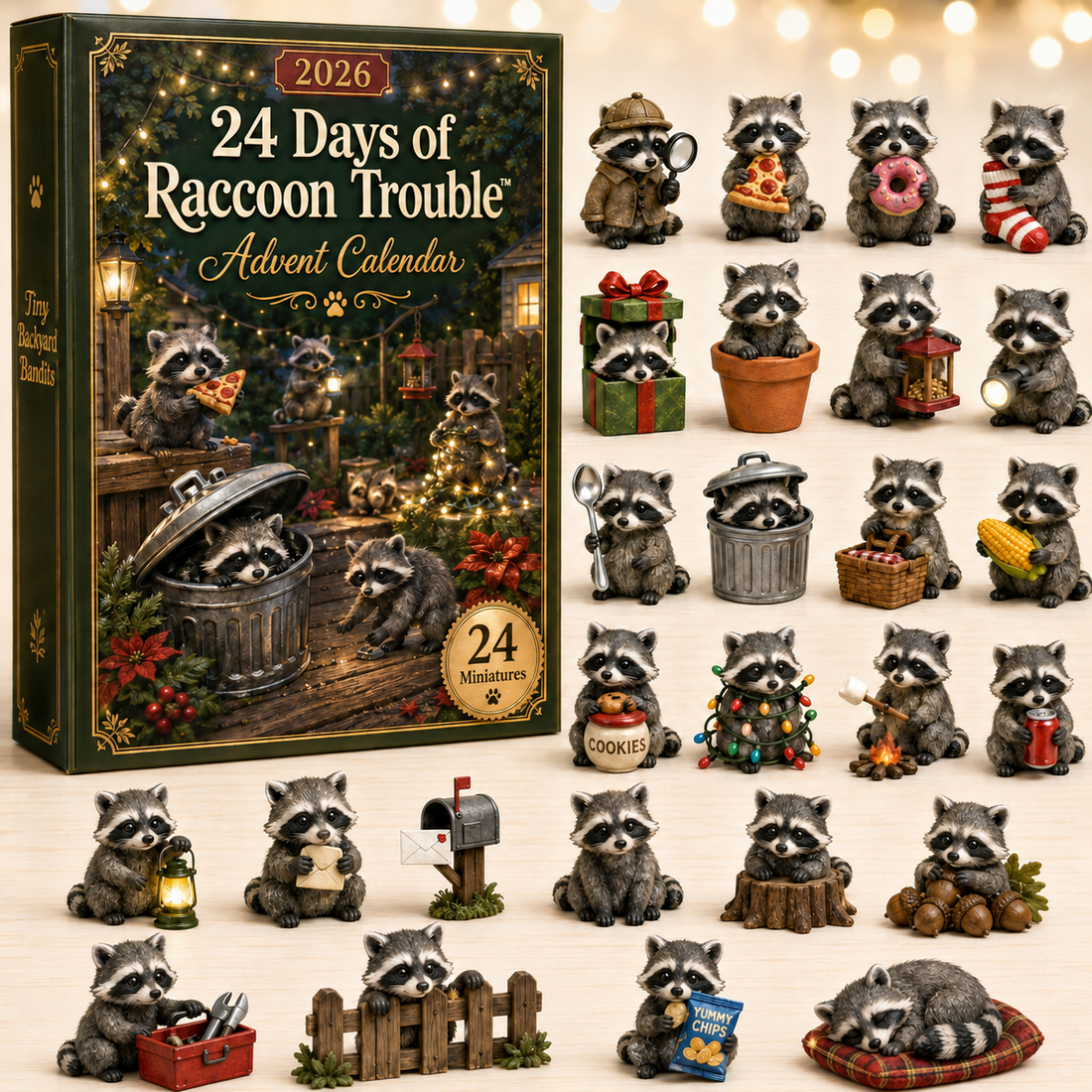 Complete Raccoon Trouble 24 miniature collection