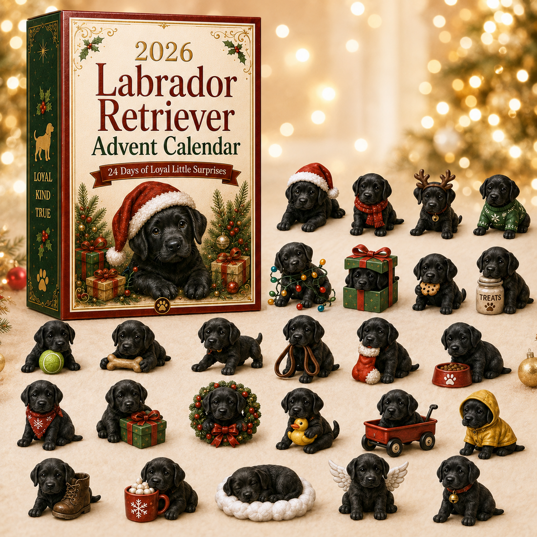 Black Labrador miniature Christmas collection