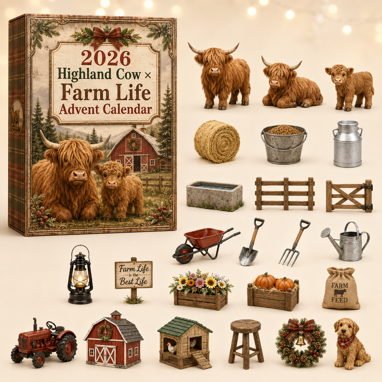 2026 Highland Cow Farm Life Advent Calendar 🐮🌾 – 24 Days of Cozy Farm Surprises