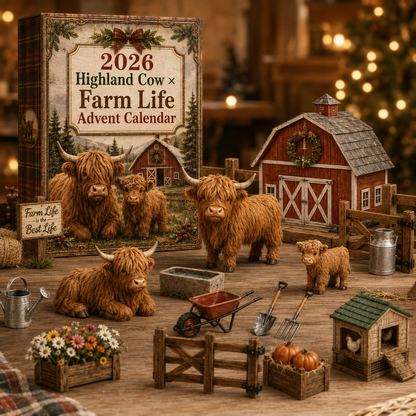 2026 Highland Cow Farm Life Advent Calendar 🐮🌾 – 24 Days of Cozy Farm Surprises