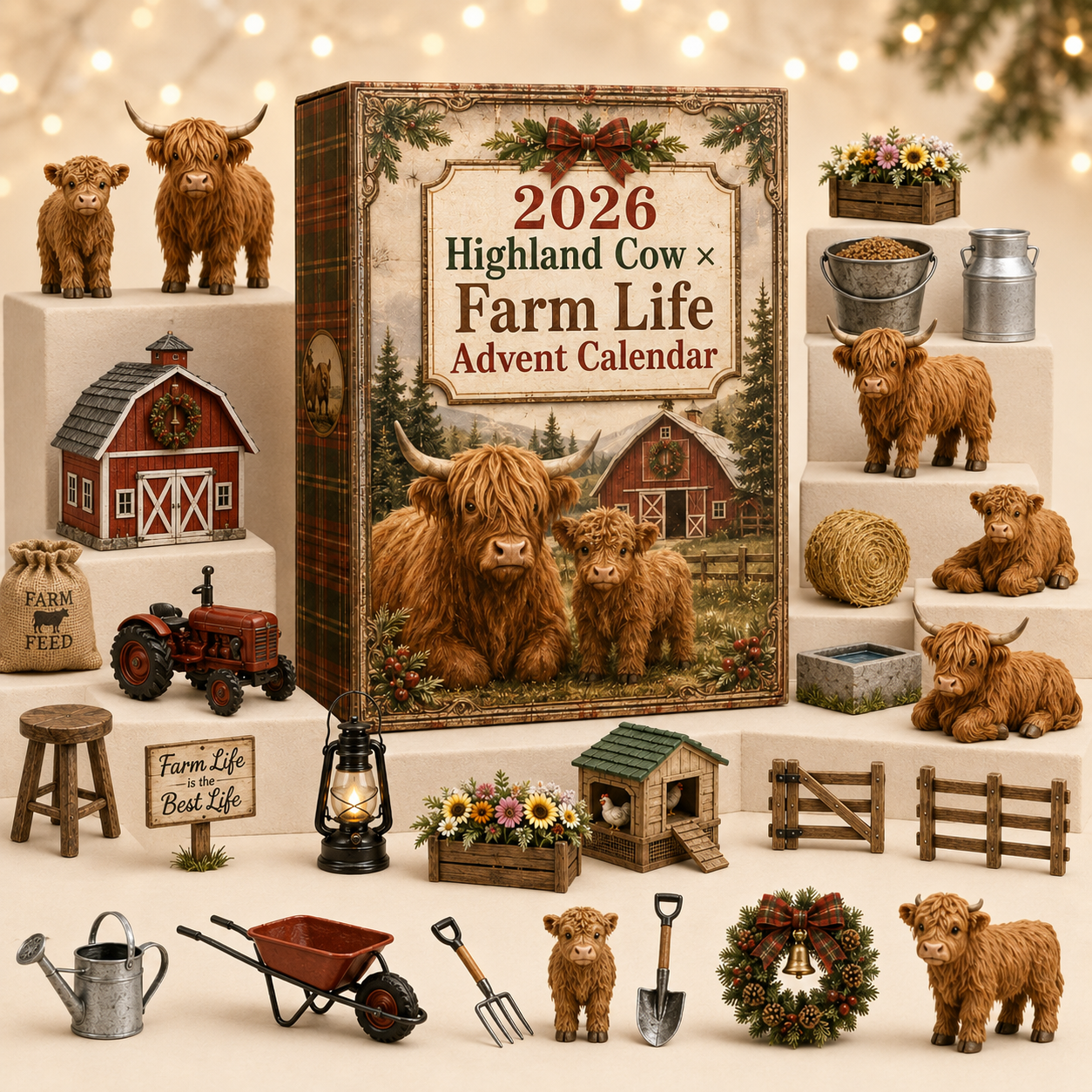 2026 Highland Cow Farm Life Advent Calendar 🐮🌾 – 24 Days of Cozy Farm Surprises