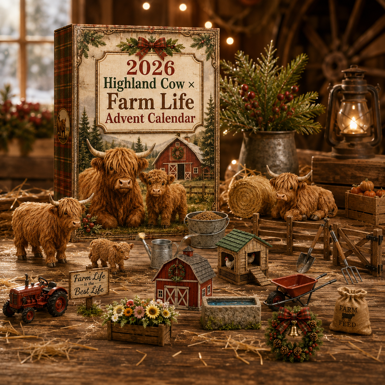 2026 Highland Cow Farm Life Advent Calendar 🐮🌾 – 24 Days of Cozy Farm Surprises