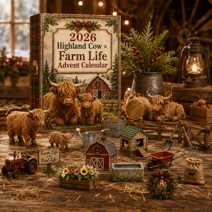 2026 Highland Cow Farm Life Advent Calendar 🐮🌾 – 24 Days of Cozy Farm Surprises