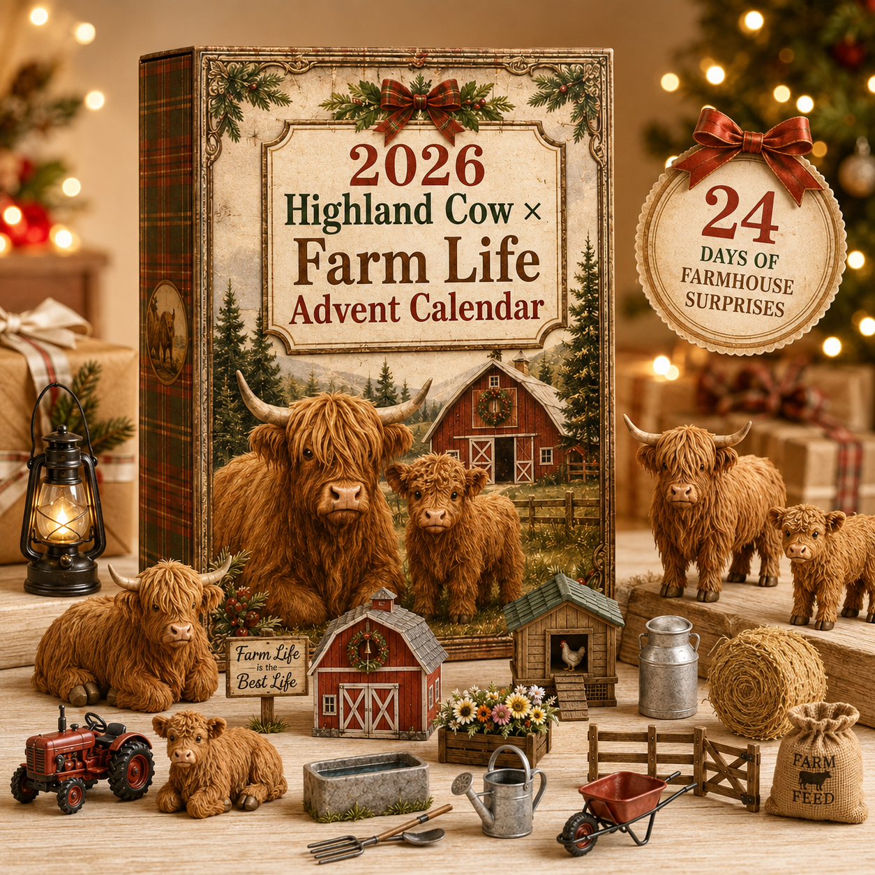 2026 Highland Cow Farm Life Advent Calendar 🐮🌾 – 24 Days of Cozy Farm Surprises