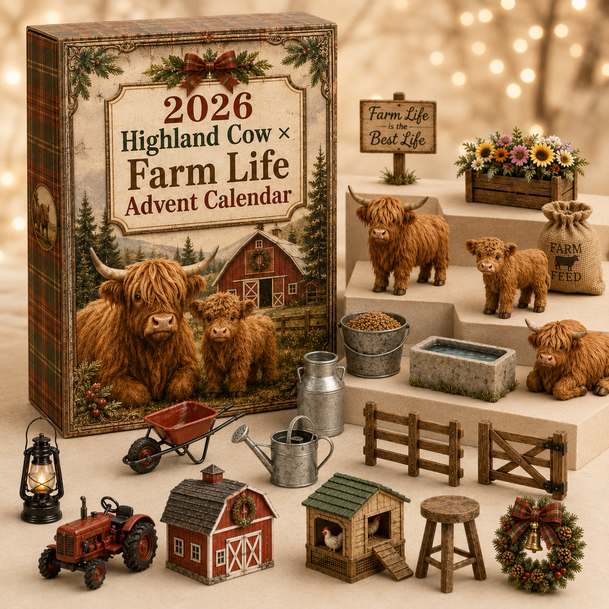2026 Highland Cow Farm Life Advent Calendar 🐮🌾 – 24 Days of Cozy Farm Surprises