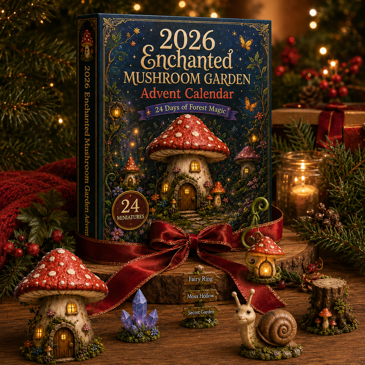 2026 Enchanted Mushroom Garden Advent Calendar 🍄✨ – 24 Days of Magical Miniature Surprises
