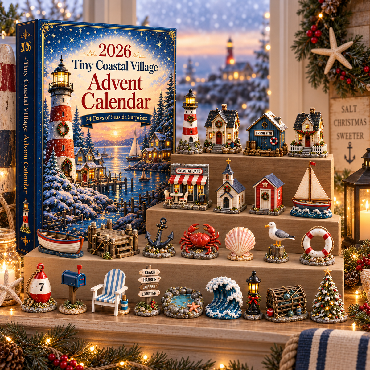 2026 Miniature Coastal Village Advent Calendar 🌊🏡 – 24 Days of Seaside Surprises