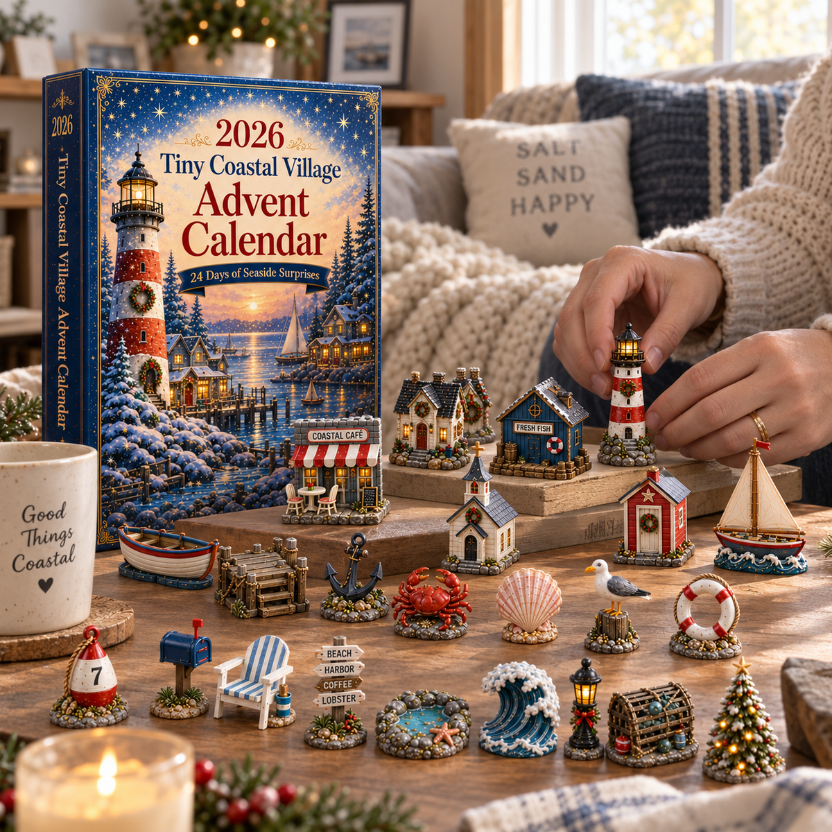 2026 Miniature Coastal Village Advent Calendar 🌊🏡 – 24 Days of Seaside Surprises