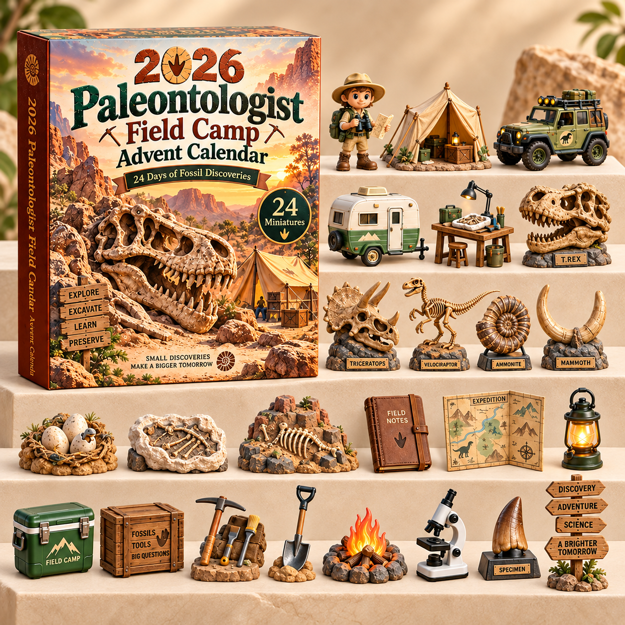 24 Paleontologist Field Camp miniatures