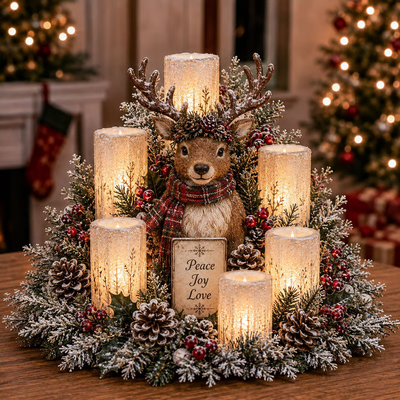 Reindeer Christmas centerpiece