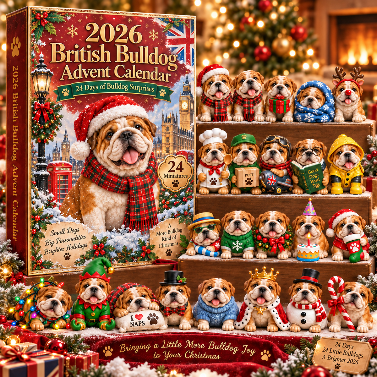 2026 Bulldog Trouble Advent Calendar 🐶🎄 – 24 Days of Bulldog Mischief