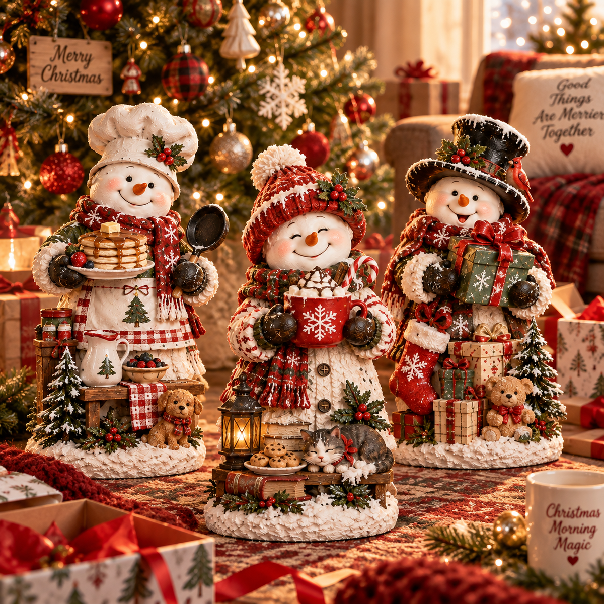 🥞 Christmas Morning Snowmen Collection | 3 Cozy Holiday Characters