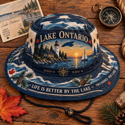 🌊 Lake Ontario Heritage Boonie Hat – Lakeside Outdoor Adventure Hat