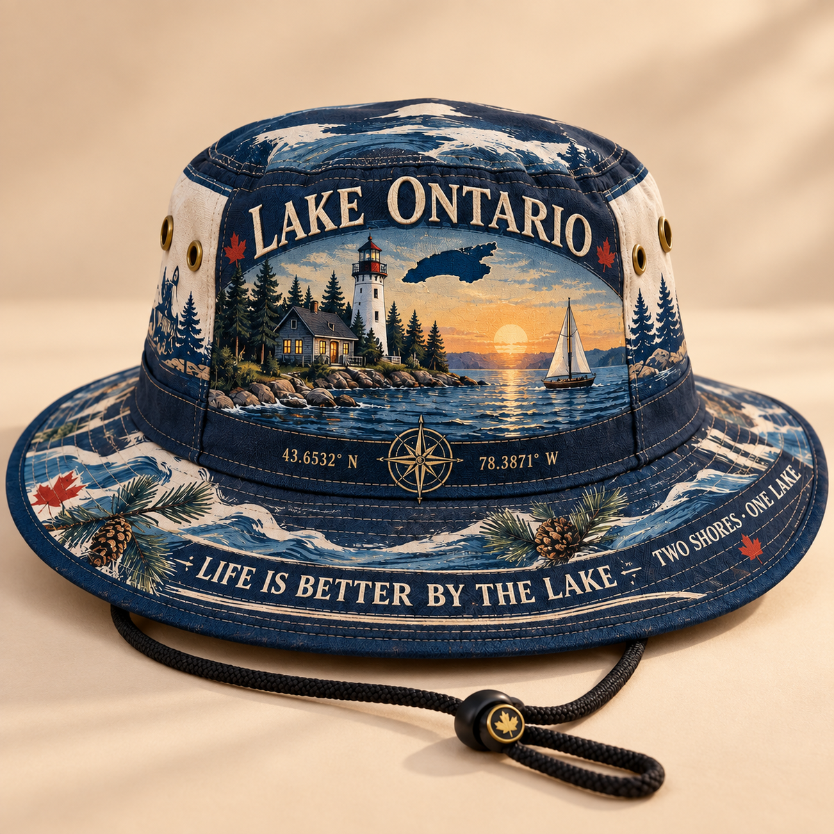 🌊 Lake Ontario Heritage Boonie Hat – Lakeside Outdoor Adventure Hat