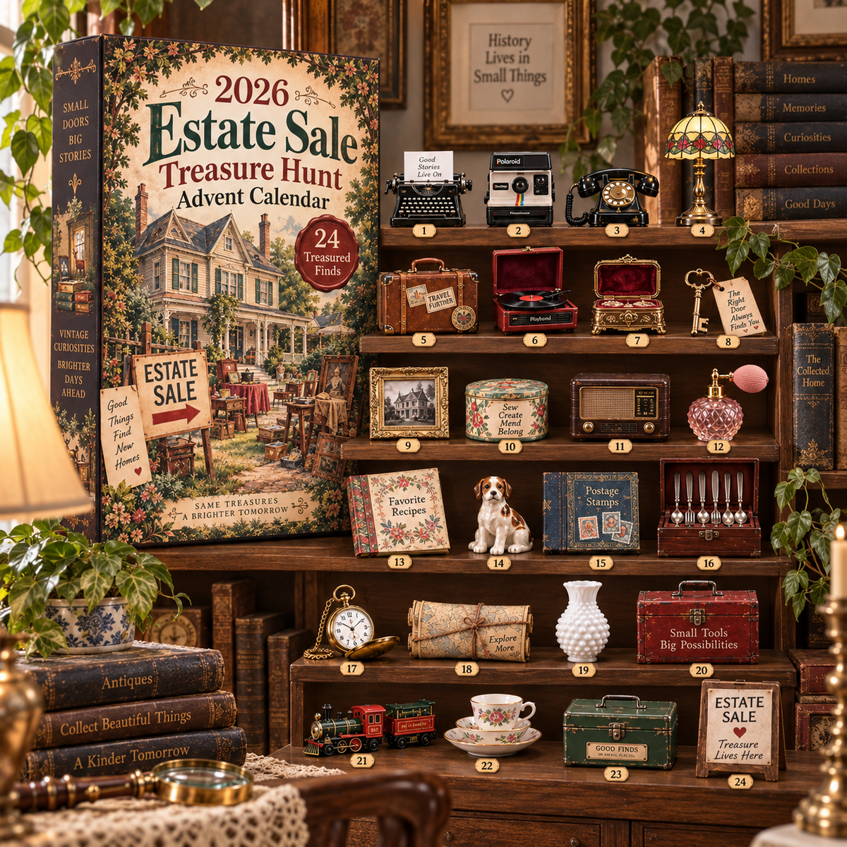 🎄 2026 Estate Sale Treasure Hunt Advent Calendar 🏡🔎 – 24 Days of Vintage Finds & Surprises