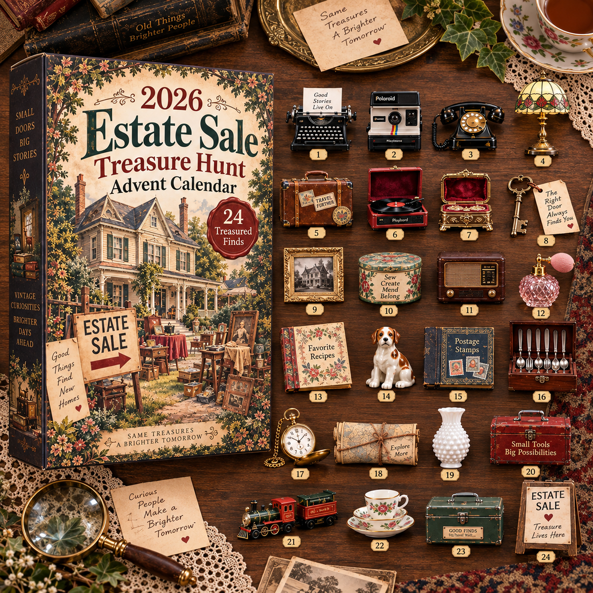 🎄 2026 Estate Sale Treasure Hunt Advent Calendar 🏡🔎 – 24 Days of Vintage Finds & Surprises