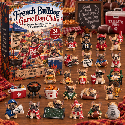 2026 French Bulldog Game Day Club Advent Calendar 🐶🏈 – 24 Days of Sports-Themed Surprises